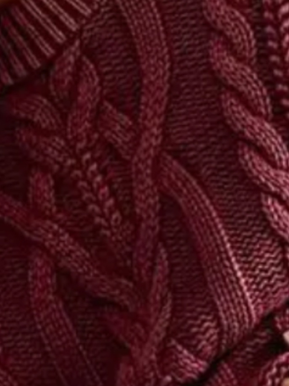 NWT Free People Frankie Cable Knit Cotton Sweater 84806496 Red Plum size Large - Picture 2 of 8